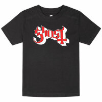 Ghost (Logo) - Kids t-shirt, black, red/white, 128