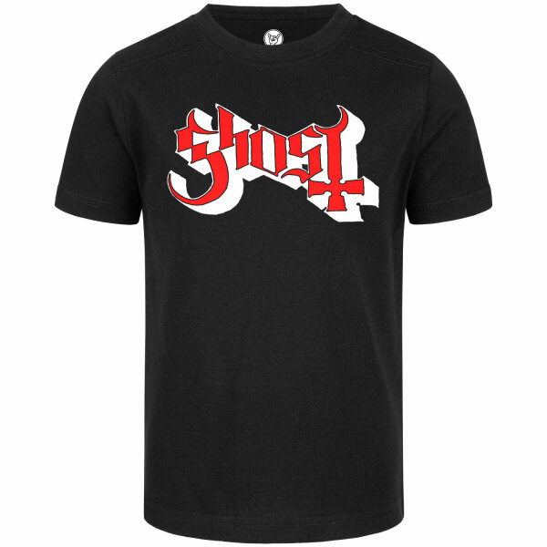 Ghost (Logo) - Kinder T-Shirt, schwarz, rot/weiß, 152