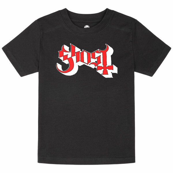 Ghost (Logo) - Kinder T-Shirt, schwarz, rot/weiß, 152