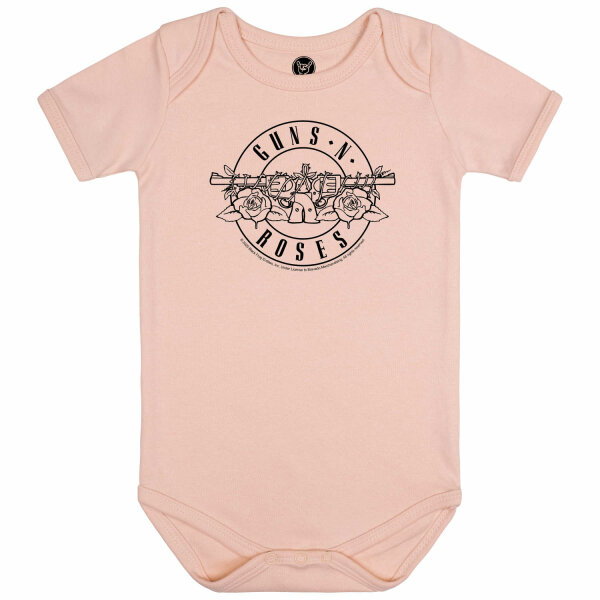 Guns n Roses (Bullet - outline) - Baby bodysuit, pale pink, black, 80/86