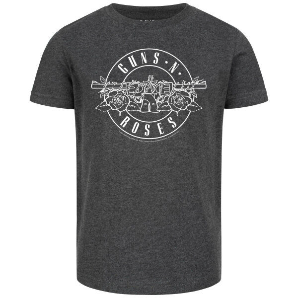 Guns n Roses (Bullet - outline) - Kinder T-Shirt, charcoal, weiß, 116