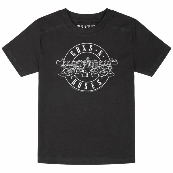 Guns n Roses (Bullet - outline) - Kinder T-Shirt, schwarz, weiß, 104