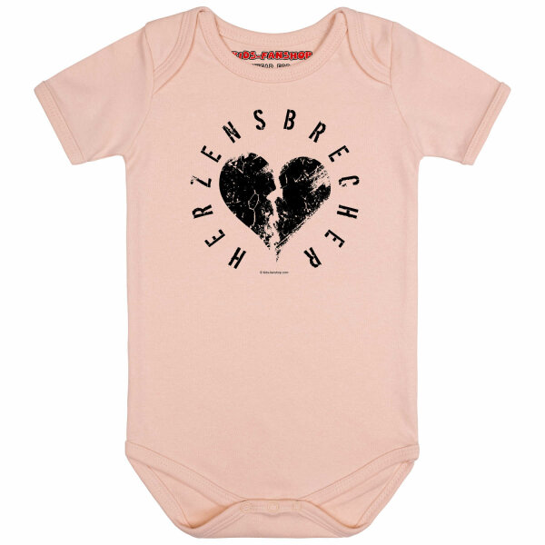 Herzensbrecher - Baby bodysuit, pale pink, black, 56/62