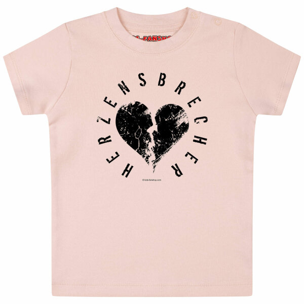 Herzensbrecher - Baby T-Shirt, hellrosa, schwarz, 56/62