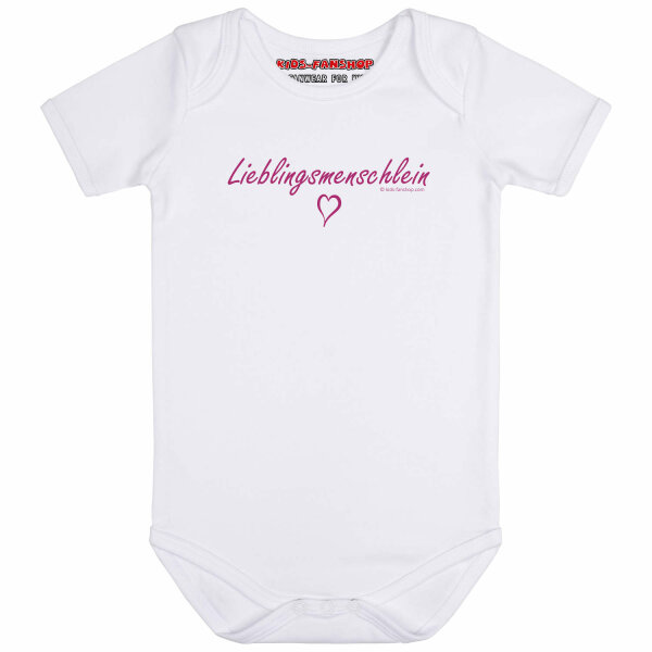 Lieblingsmenschlein - Baby Body, weiß, pink, 56/62