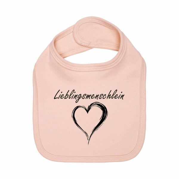 Lieblingsmenschlein - Baby bib, pale pink, black, one size