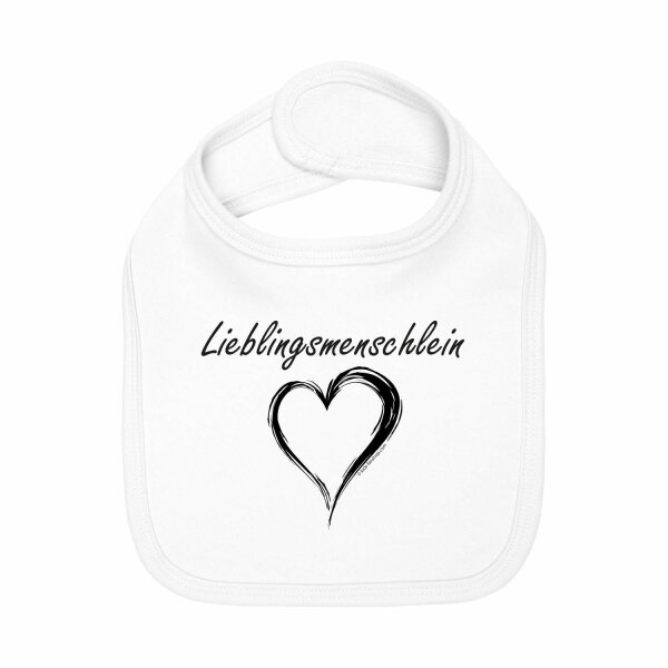 Lieblingsmenschlein - Baby bib, white, black, one size
