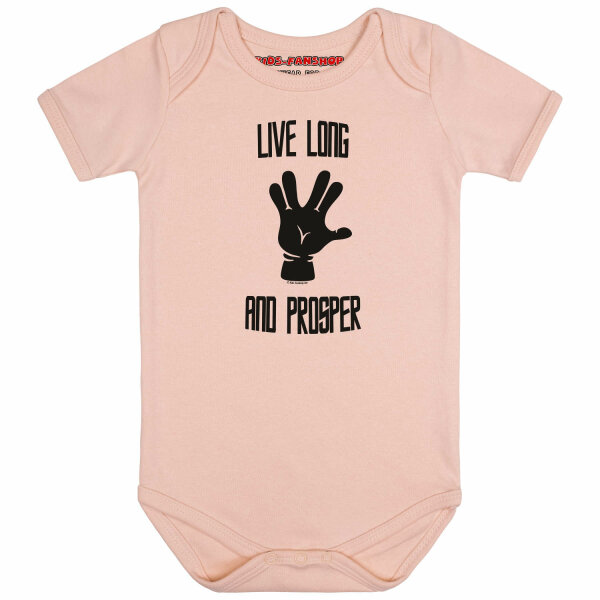 Live Long and Prosper - Baby Body, hellrosa, schwarz, 68/74