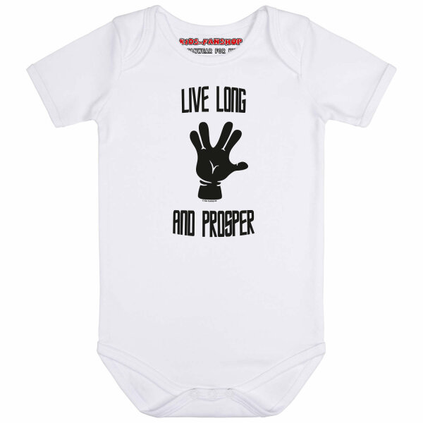 Live Long and Prosper - Baby bodysuit, white, black, 68/74