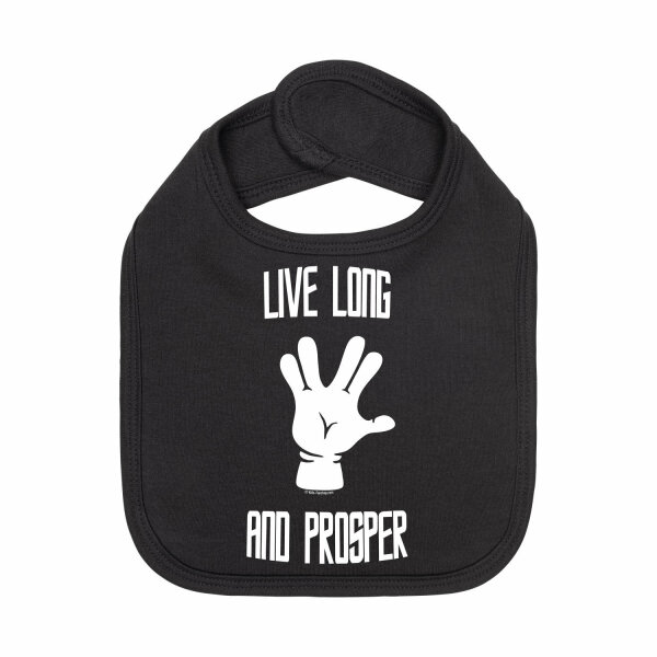 Live Long and Prosper - Baby bib, black, white, one size