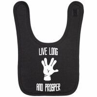 Live Long and Prosper - Baby bib, black, white, one size