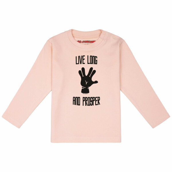 Live Long and Prosper - Baby longsleeve, pale pink, black, 56/62