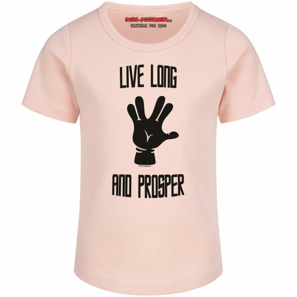 Live Long and Prosper - Girly Shirt, hellrosa, schwarz, 104