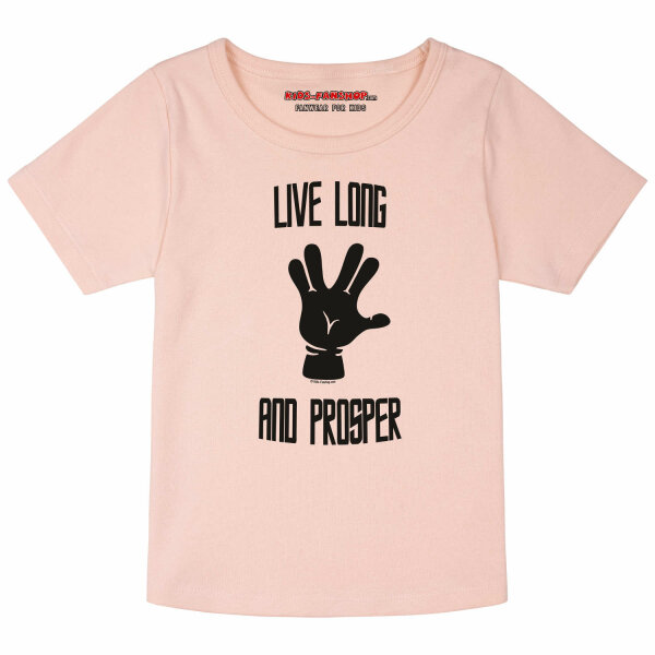 Live Long and Prosper - Girly shirt, pale pink, black, 116