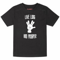 Live Long and Prosper - Kinder T-Shirt, schwarz, weiß, 104
