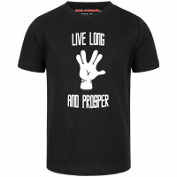 Live Long and Prosper - Kinder T-Shirt, schwarz, weiß, 116