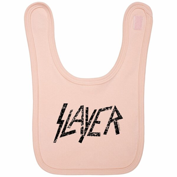 Slayer (Logo) - Baby bib, pale pink, black, one size