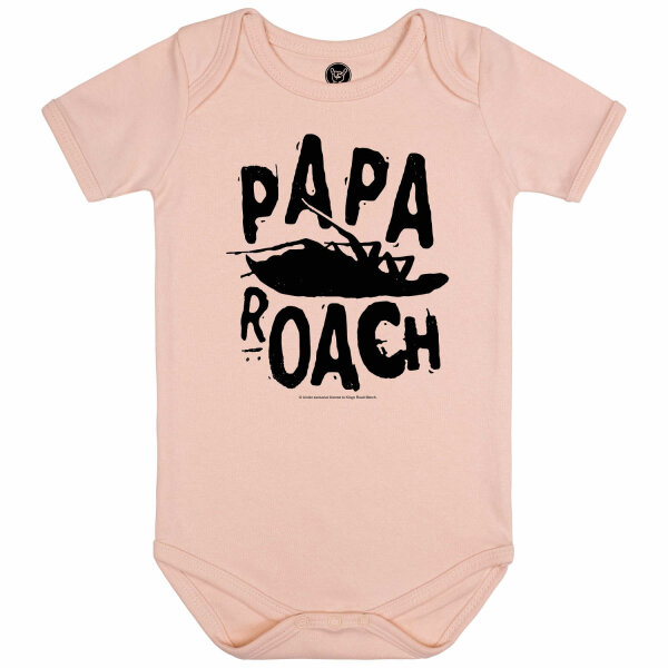 Papa Roach (Logo/Roach) - Baby bodysuit, pale pink, black, 56/62