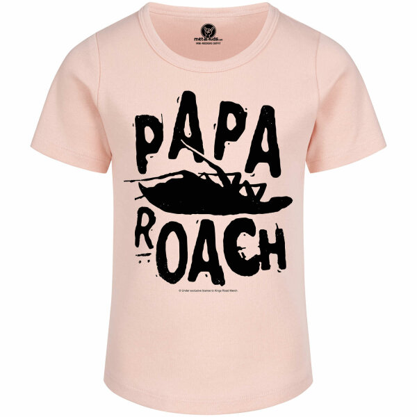 Papa Roach (Logo/Roach) - Girly shirt, pale pink, black, 140