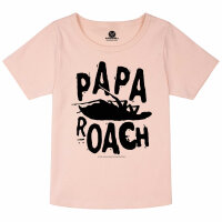 Papa Roach (Logo/Roach) - Girly shirt, pale pink, black, 140