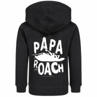 Papa Roach (Logo/Roach) - Kinder Kapuzenjacke, schwarz, weiß, 104