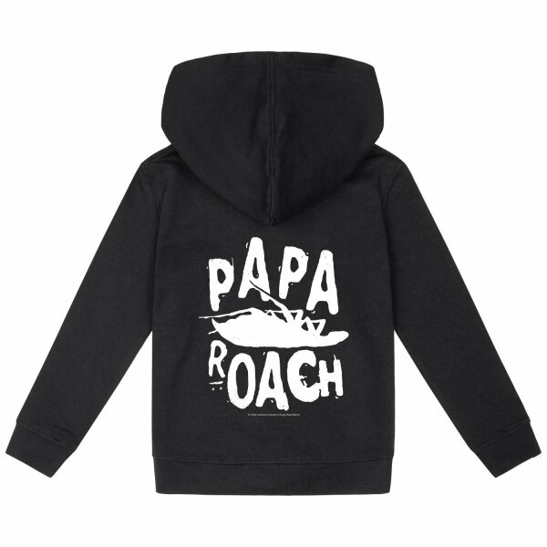 Papa Roach (Logo/Roach) - Kids zip-hoody, black, white, 116