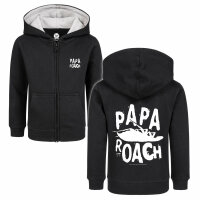 Papa Roach (Logo/Roach) - Kids zip-hoody, black, white, 116