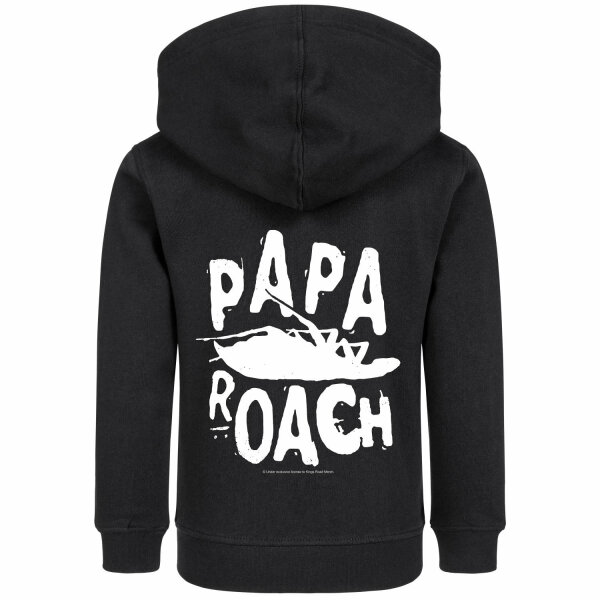 Papa Roach (Logo/Roach) - Kinder Kapuzenjacke, schwarz, weiß, 128