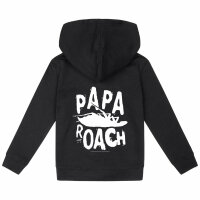 Papa Roach (Logo/Roach) - Kinder Kapuzenjacke, schwarz, weiß, 140