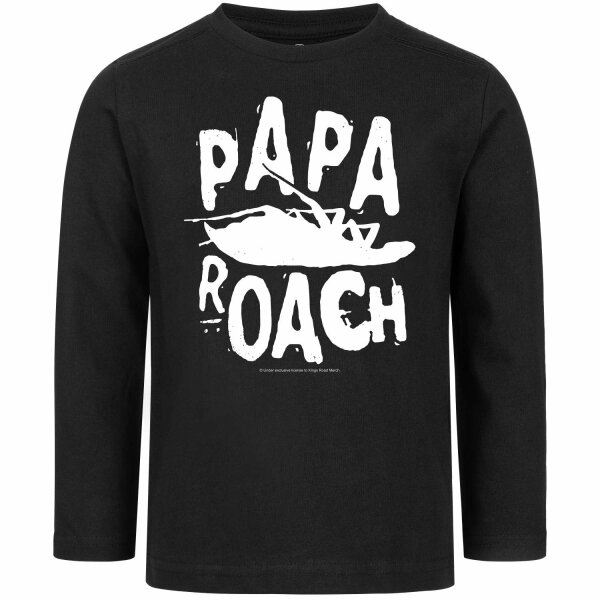 Papa Roach (Logo/Roach) - Kinder Longsleeve, schwarz, weiß, 104