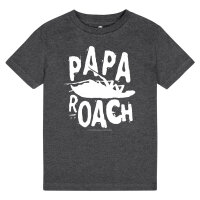 Papa Roach (Logo/Roach) - Kinder T-Shirt, charcoal, weiß, 104