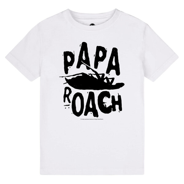 Papa Roach (Logo/Roach) - Kinder T-Shirt, weiß, schwarz, 104