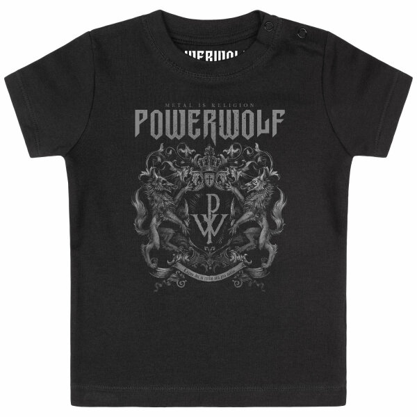 Powerwolf (Crest) - Baby T-Shirt, schwarz, mehrfarbig, 56/62