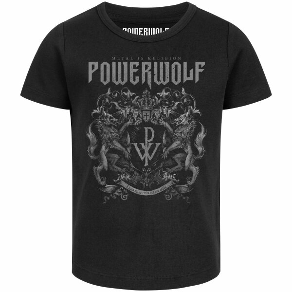Powerwolf (Crest) - Girly Shirt, schwarz, mehrfarbig, 116
