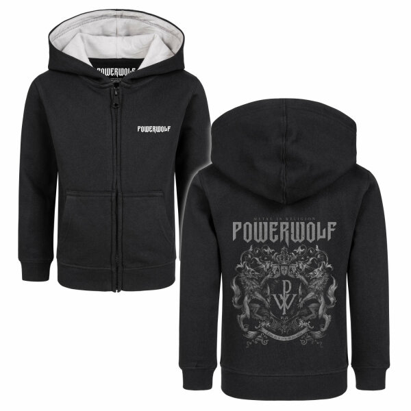 Powerwolf (Crest) - Kinder Kapuzenjacke, schwarz, mehrfarbig, 152