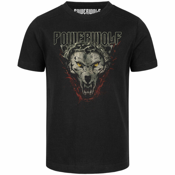 Powerwolf (Icon Wolf) - Kinder T-Shirt, schwarz, mehrfarbig, 140