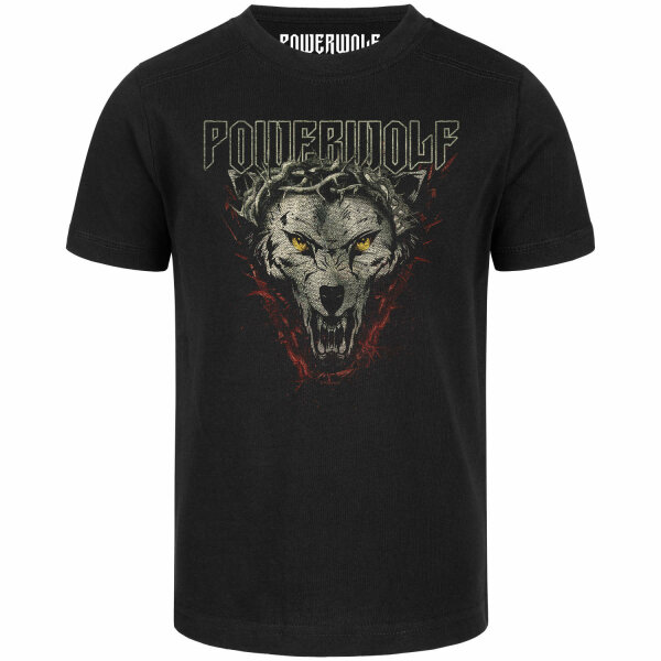 Powerwolf (Icon Wolf) - Kinder T-Shirt, schwarz, mehrfarbig, 152