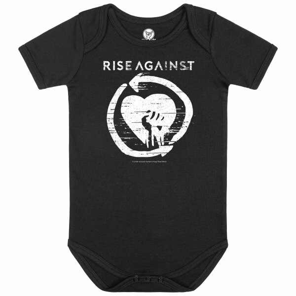 Rise Against (Heartfist) - Baby bodysuit, black, white, 68/74