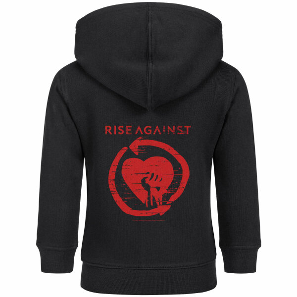 Rise Against (Heartfist) - Baby Kapuzenjacke, schwarz, rot, 68/74