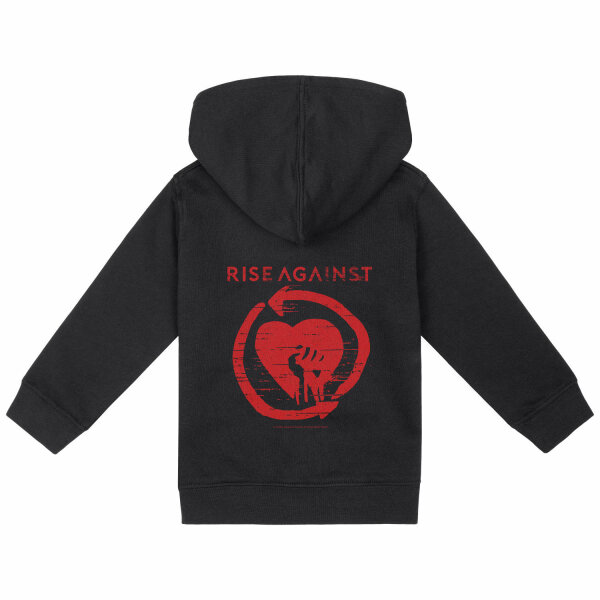 Rise Against (Heartfist) - Baby Kapuzenjacke, schwarz, rot, 68/74