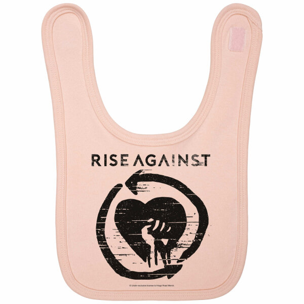 Rise Against (Heartfist) - Baby bib, pale pink, black, one size