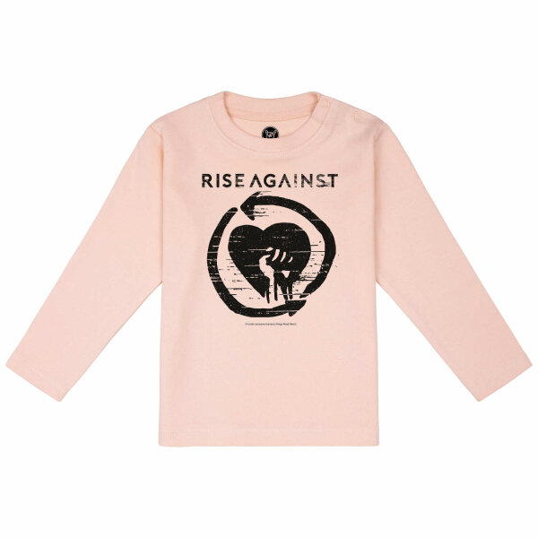 Rise Against (Heartfist) - Baby Longsleeve, hellrosa, schwarz, 56/62