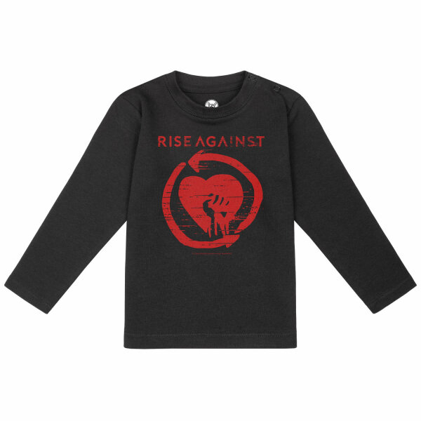 Rise Against (Heartfist) - Baby Longsleeve, schwarz, rot, 56/62