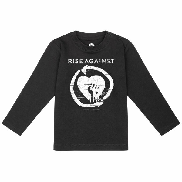 Rise Against (Heartfist) - Baby Longsleeve, schwarz, weiß, 80/86
