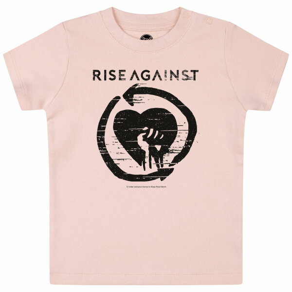 Rise Against (Heartfist) - Baby T-Shirt, hellrosa, schwarz, 56/62