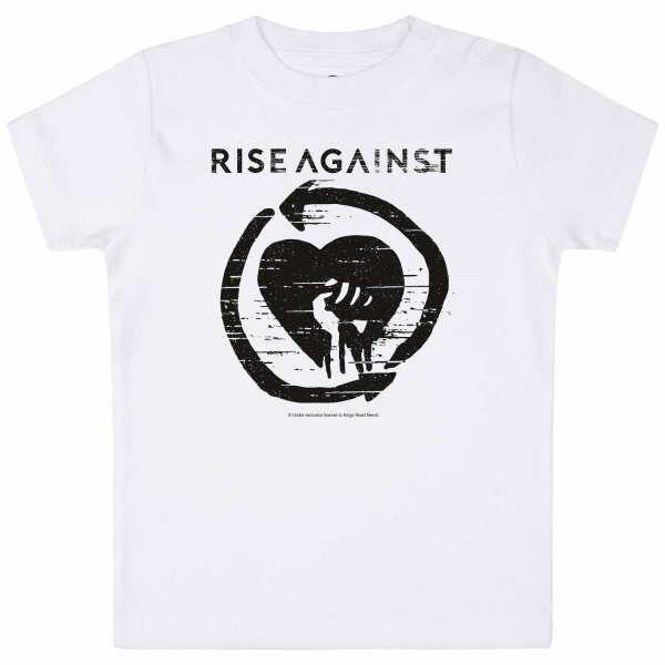Rise Against (Heartfist) - Baby T-Shirt, weiß, schwarz, 80/86