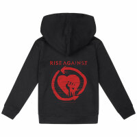 Rise Against (Heartfist) - Kinder Kapuzenjacke, schwarz, rot, 104