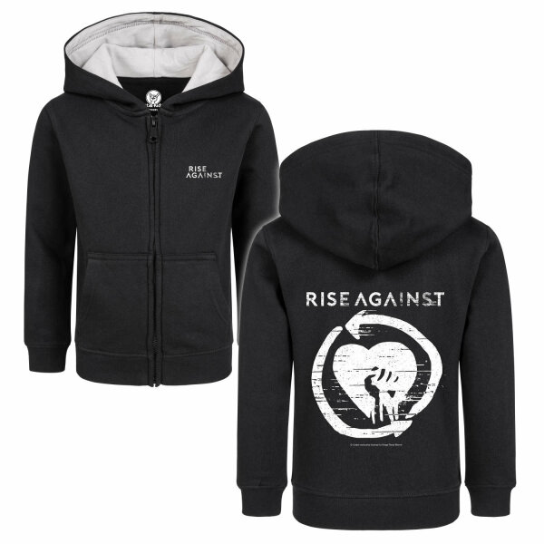 Rise Against (Heartfist) - Kids zip-hoody, black, white, 140