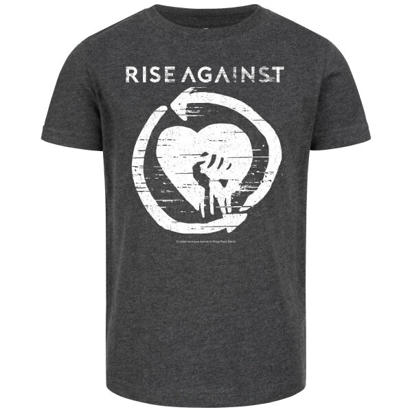 Rise Against (Heartfist) - Kinder T-Shirt, charcoal, weiß, 104