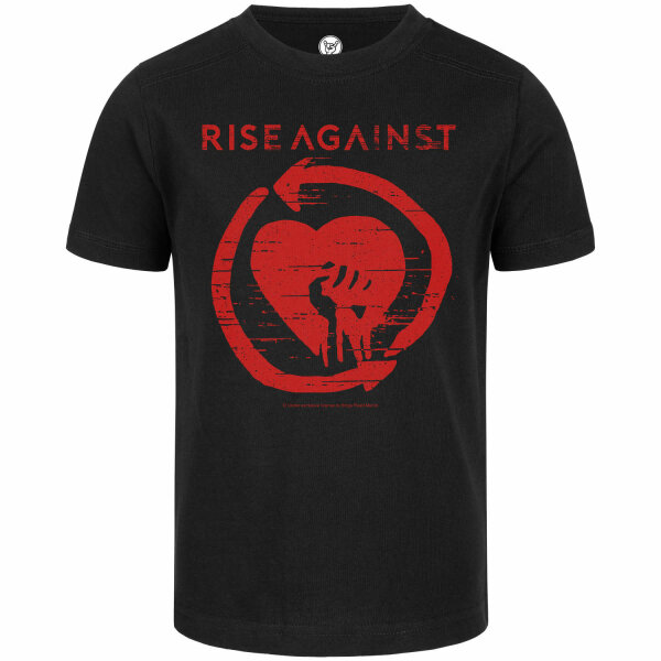 Rise Against (Heartfist) - Kinder T-Shirt, schwarz, rot, 116